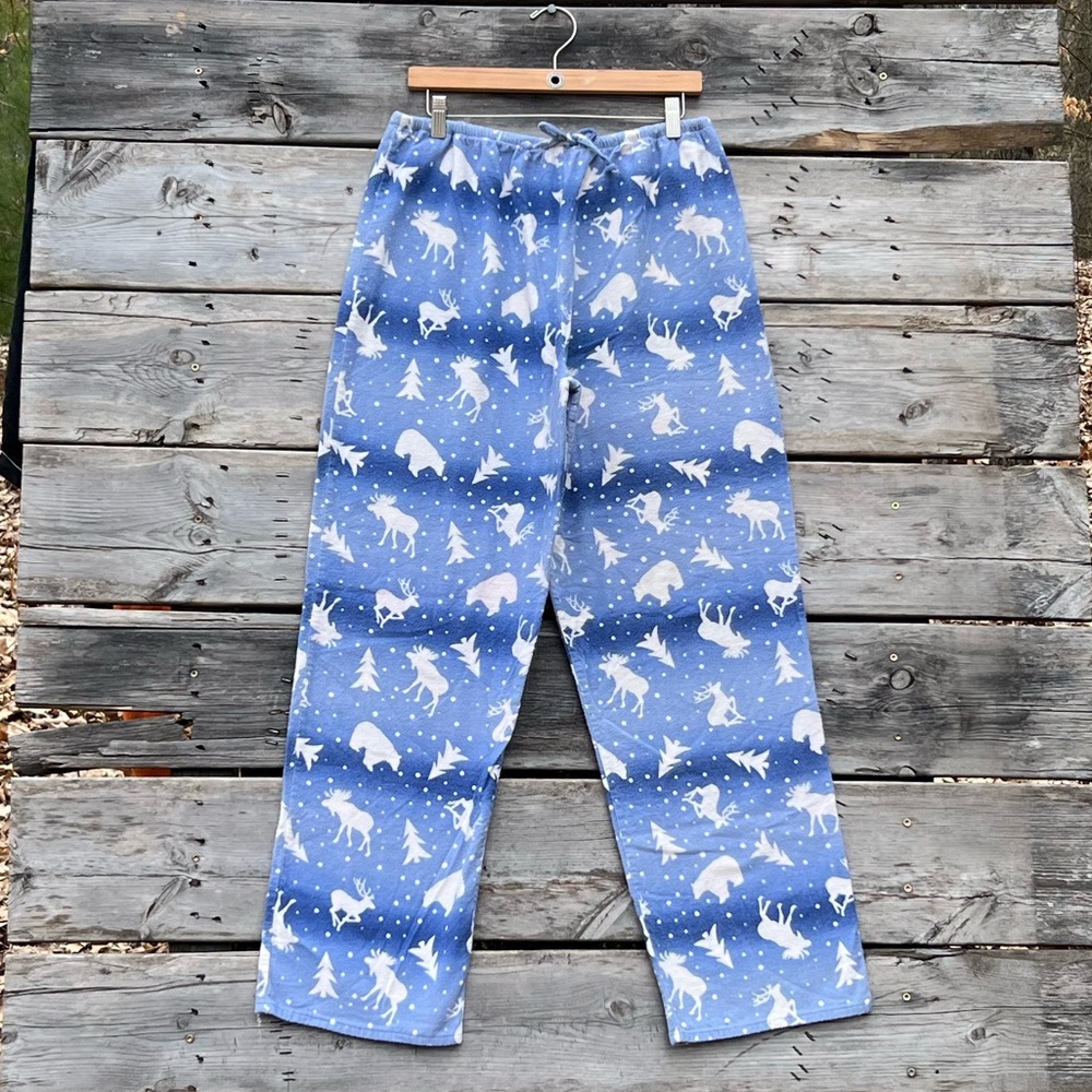 L Woolrich Winter Animals Opal Flannel Cotton Pajama Pants Women’s